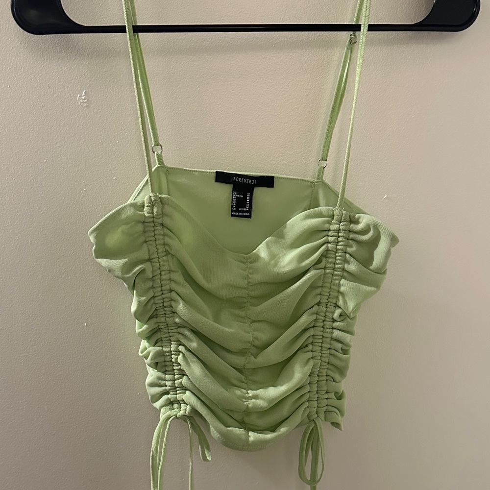 Forever 21 Light Green Ruched Camisole